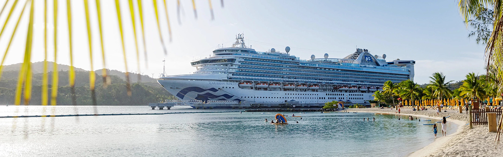 cruise port on tropical island